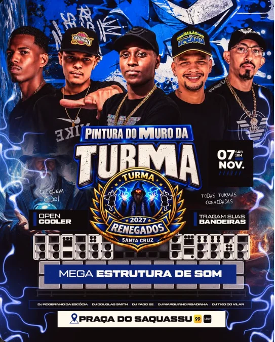 Flyer do evento Pintura do Muro — Renegados de Santa Cruz