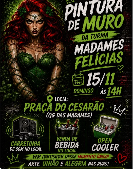 Flyer do evento Pintura de Muro — Madames Felícias