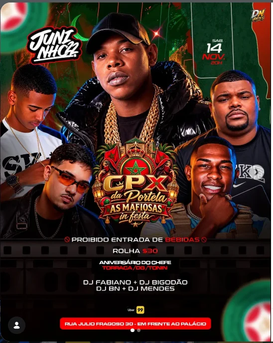 Flyer do evento CPX da Portela — As Mafiosas em Festa