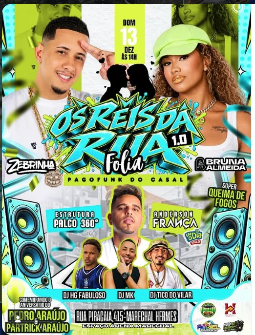 Flyer do evento Os Reis da Rua Folia 1.0 — Pagofunk do Casal